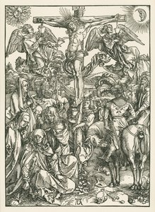 Korsfæstelsen, ca. 1498 (træsnit) af Albrecht Dürer or Duerer