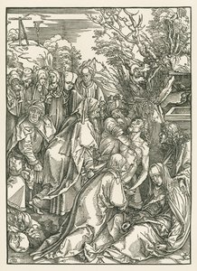 Begravelsen, ca. 1496-97 (træsnit) af Albrecht Dürer or Duerer