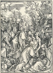 Begravelsen, fra den store lidenskab, ca. 1496-97 (træsnit) af Albrecht Dürer