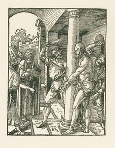 Flagellationen, ca. 1509 (træsnit) af Albrecht Dürer or Duerer