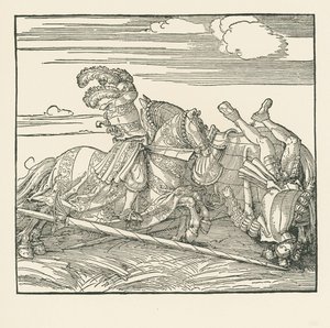 Den tyske turnering, ca. 1517-18 (træsnit) af Albrecht Dürer or Duerer