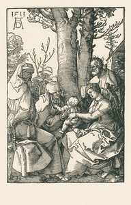 Den hellige familie med Joachim og Anna under et træ af Albrecht Dürer or Duerer