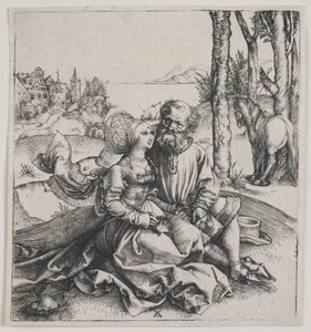 Det dårligt sammensatte par, ca. 1495 (kobberstik) af Albrecht Dürer or Duerer
