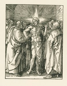 The Incrediulity of Saint Thomas, ca. 1510-10 (træsnit) af Albrecht Dürer or Duerer