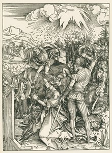 Den hellige Katarina af Alexandrias martyrium, ca. 1498 (træsnit) af Albrecht Dürer or Duerer