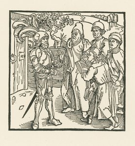 Ridderen bestiller to skrivere og to præster til at samle denne bog af Albrecht Dürer or Duerer