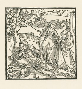Ridderen i meditation får følgeskab af sine to døtre af Albrecht Dürer or Duerer