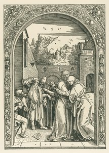 Mødet mellem Joachim og Anne ved Golden Gate af Albrecht Dürer or Duerer