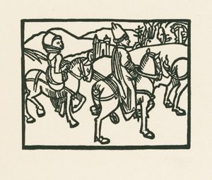Prinsen til hest, ca. 1489-90 (træsnit) af Albrecht Dürer or Duerer
