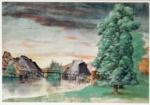 Weidenmuehle - Mølle under piletræer af Albrecht Dürer or Duerer