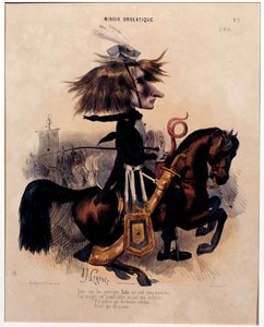 Tegneserie af komponisten Franz Liszt (1811-1886) af Alcide Joseph Lorentz (1813-1858) fra "" Det drolatiske spejl"" 1842 Paris, Musee Carnavalet