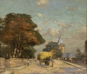 Gade i Tayport (olie på lærred)