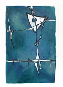 Abstrakt blå geometri