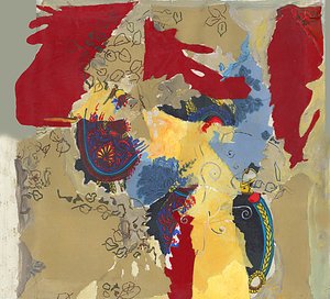 Livlig abstrakt collage