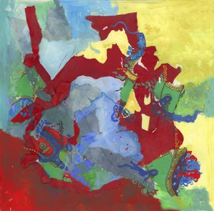 Livlig abstrakt collage