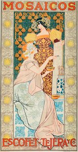 Annonce for flisen af ​​mærket "Escofet, Tejera y Cia"" - Litografi af Alexandre de Riquer i Ynglada (1856-1920)