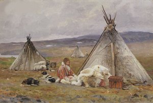 Og Nenets er en lille (men nomadis fortelt). Novaya Zemlya Island af Aleksandr Alekseevich Borisov