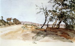 Italiensk landskab, akvarel af Alexander Ivanov (18061858), russisk maler