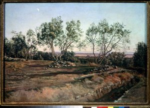 ""Oliventræer nær Albano-kirkegården"" Maleri af Alexander Ivanov (1806-1858) 1845 State Tretyakov Gallery, Moskva af Aleksandr Andreevich Ivanov