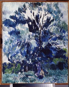 ""Landskabet. Under træet"" Maleri af Alexander Davidovich Drevin (1889-1938) 1923 Regional Art Museum, Kaluga