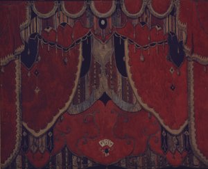 Design af hovedgardin til teaterstykket Maskeraden af M. Lermontov, 1917 af Aleksandr Jakovlevic Golovin