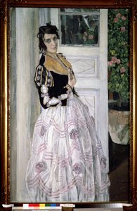 "Ung spansk kvinde på balkonen" Maleri af Alexander Yakovlevich Golovin (Alexander Golovin) (1863-1930) 1911 Statsrussiske museum, Sankt Petersborg af Aleksandr Jakovlevic Golovin