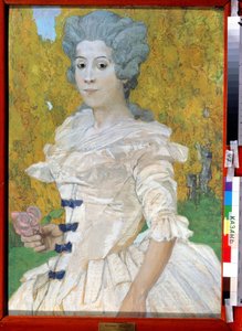 ""Portrait de marquise"" Peinture af Alexander Yakovlevich Golovin (Alexandre Golovine) (1863-1930) 1908 Statens kunstmuseum i Tatarstan, Kazan af Aleksandr Jakovlevic Golovin