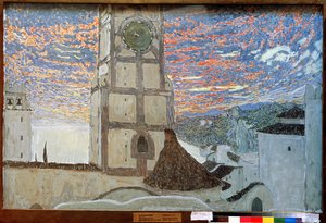 Sicilian Village, Scenografi for Dom Juan af Molière, 1910 (tempera på lærred) af Aleksandr Jakovlevic Golovin