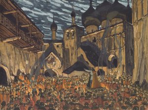 Scenografi til operaen Maid of Pskov af N. Rimsky-Korsakov af Aleksandr Jakovlevic Golovin
