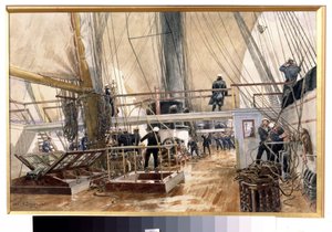 Fregatten Svetlana (Fregatten Svetlana). Maleri af Alexander Karlovich Beggrov (1841-1914). Akvarel på papir, 29,1 x 44,5 cm