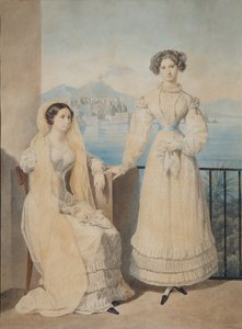 Portræt af søstrene grevinder Dorothea 1804-1863 og Catherine 1803-1888 von Tiesenhausen, 1825