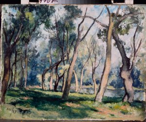 En lund - Værk af Alexander Vasilyevich Shevchenko (Alexander Chevtchenko) (1883-1948), olie på pap