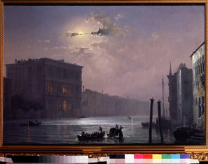 Canal Grande i Venedig (Italien (The Grand Canal in Venice). Maleri af Alexei Petrovich Bogolyubov (Bogoliubov eller Bogoliubov) (1824-1896). Olie på lærred, efter 1854, 63,8 x 90,5 cm, russisk kunst. State V. Tropinin Museum, Moskva. af Aleksei Petrovich Bogolyubov