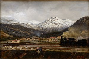Bjerglandskab af Alexei Petrovich Bogolyubov (Bogoliubov ou Bogolioubov) (1824-1896) af Aleksei Petrovich Bogolyubov
