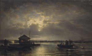 Sommernat på Neva, 1875 af Aleksei Petrovich Bogolyubov