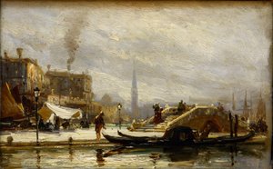 Venedig nær banegården. Noon par Bogolyubov (Bogolioubov), Alexei Petrovich (1824-1896) af Aleksei Petrovich Bogolyubov