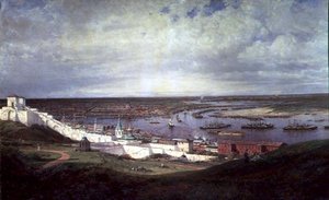 Udsigt over Nizhny Novgorod (olie på lærred) af Aleksei Petrovich Bogolyubov