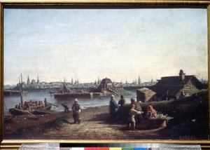 ""Udsigt over byen Kazan ved Volga i Rusland"" Maleri af Alexei Petrovich Bogolyubov (Bogoliubov eller Bogoliubov)(1824-1896) 1861 Statens Russiske Museum, Sankt Petersborg