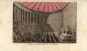 Interiør af Odeon of Athens eller Odeon of Pericles i Athen, Grækenland af Alessandro (after) Sanquirico