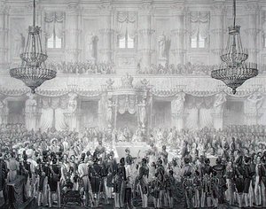Statsbanket i anledning af kroningen af Ferdinand I (1793-1875) af Alessandro (after) Sanquirico