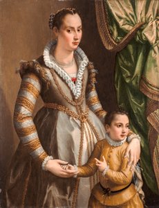 Portræt af en adelskvinde med sin søn af Alessandro Allori
