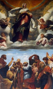 Antagelse, Altertavle (olie på træ af Alessandro Bonvicino Moretto