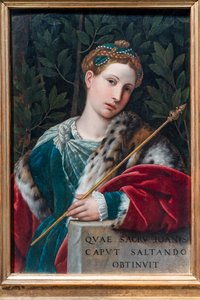 Portræt af en gentlewoman som Salome, ca. 1537 (olie på panel)