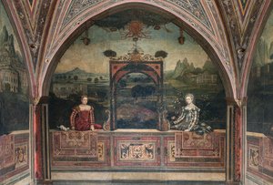 Small Room of the Noble Ladies (olie på lærred limet til væggene)