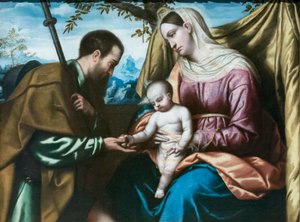 Jomfruen og barnet med Sankt Roch af Alessandro Bonvicino Moretto