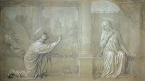 Bebudelsen, forberedende tegneserie til Cappella Raffo-fresken på Misericordia-kirkegården, Siena