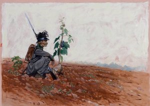 Østrigske Jager (jæger), sidder nær en vingård af Alessandro Lonati