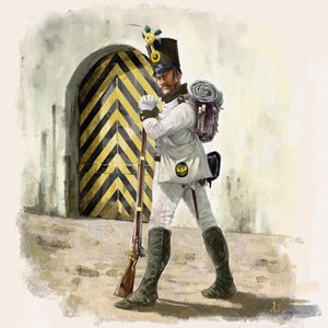 Østrigsk infanterist fra IR-regiment nr. 14 i en fæstning i 1809, 2018 af Alessandro Lonati