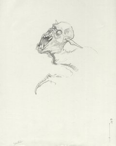 Legendarisk væsen: Chupacabra, sydamerikansk vampyr Tegning af Alessandro Lonati af Alessandro Lonati