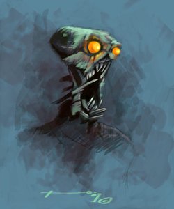 Legendary Creature: Chupacabras, sydamerikansk vampyr Tegning af Alessandro Lonati af Alessandro Lonati